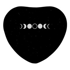 Moon Phases, Eclipse, Black Heart Glass Fridge Magnet (4 Pack) by nateshop