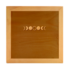 Moon Phases, Eclipse, Black Wood Photo Frame Cube