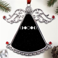 Moon Phases, Eclipse, Black Metal Angel With Crystal Ornament by nateshop