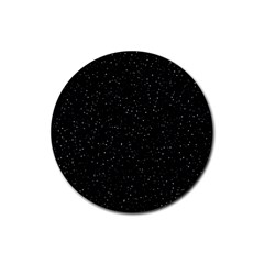 Simple Starry Sky, Alone, Black, Dark, Nature Rubber Round Coaster (4 Pack) by nateshop