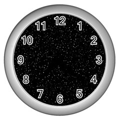 Simple Starry Sky, Alone, Black, Dark, Nature Wall Clock (silver) by nateshop