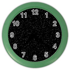 Simple Starry Sky, Alone, Black, Dark, Nature Color Wall Clock by nateshop