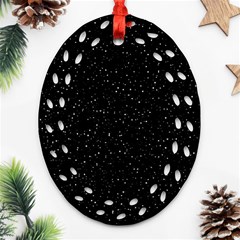 Simple Starry Sky, Alone, Black, Dark, Nature Oval Filigree Ornament (two Sides)