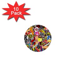 Sticker Bomb, Art, Cartoon, Dope 1  Mini Buttons (10 pack) 