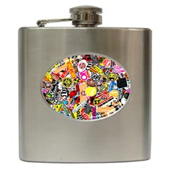 Sticker Bomb, Art, Cartoon, Dope Hip Flask (6 Oz) by nateshop