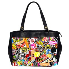 Sticker Bomb, Art, Cartoon, Dope Oversize Office Handbag (2 Sides)