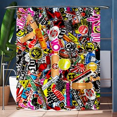 Sticker Bomb, Art, Cartoon, Dope Shower Curtain 60  x 72  (Medium) 