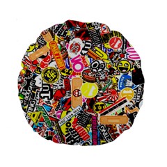 Sticker Bomb, Art, Cartoon, Dope Standard 15  Premium Round Cushions