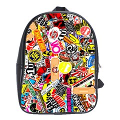 Sticker Bomb, Art, Cartoon, Dope School Bag (xl) by nateshop