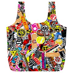 Sticker Bomb, Art, Cartoon, Dope Full Print Recycle Bag (xl) by nateshop