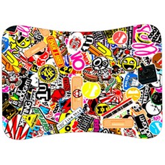 Sticker Bomb, Art, Cartoon, Dope Velour Seat Head Rest Cushion by nateshop