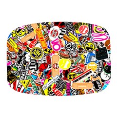 Sticker Bomb, Art, Cartoon, Dope Mini Square Pill Box by nateshop