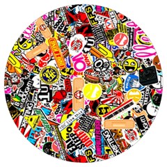 Sticker Bomb, Art, Cartoon, Dope Round Trivet