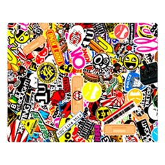 Sticker Bomb, Art, Cartoon, Dope Premium Plush Fleece Blanket (large) by nateshop