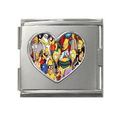 The Simpsons, Cartoon, Crazy, Dope Mega Link Heart Italian Charm (18mm) by nateshop