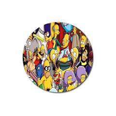 The Simpsons, Cartoon, Crazy, Dope Magnet 3  (round) by nateshop