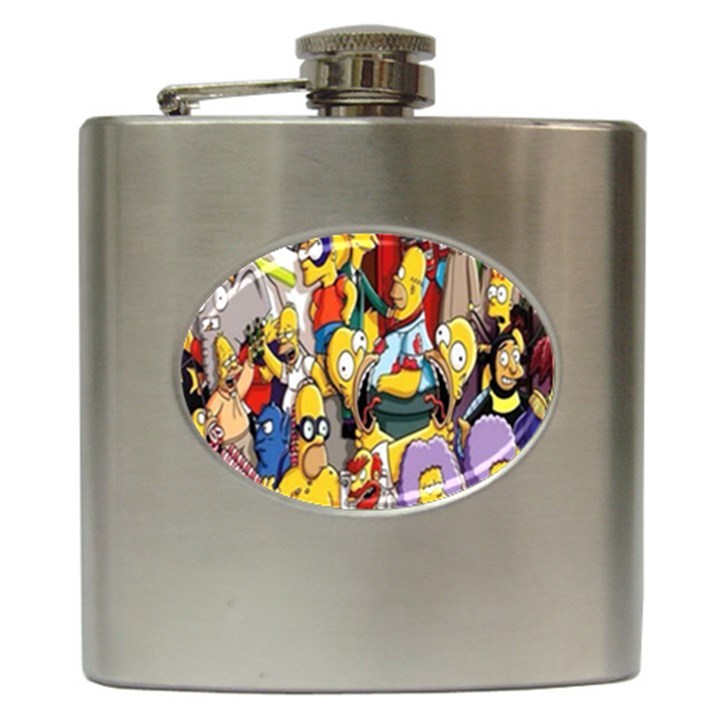 The Simpsons, Cartoon, Crazy, Dope Hip Flask (6 oz)