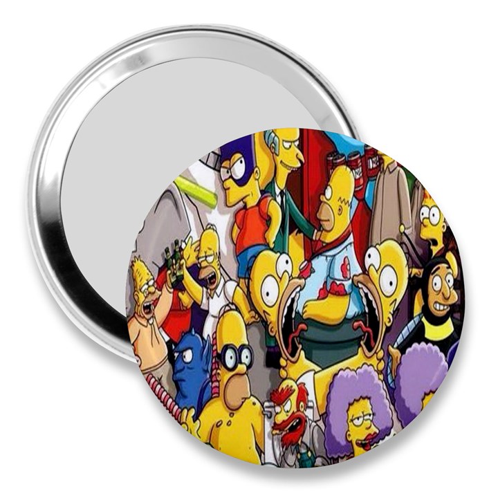 The Simpsons, Cartoon, Crazy, Dope 3  Handbag Mirrors