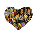 The Simpsons, Cartoon, Crazy, Dope Standard 16  Premium Heart Shape Cushions Back