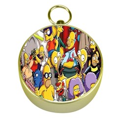 The Simpsons, Cartoon, Crazy, Dope Gold Compasses by nateshop