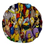 The Simpsons, Cartoon, Crazy, Dope Large 18  Premium Flano Round Cushions Front