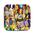 The Simpsons, Cartoon, Crazy, Dope Square Metal Box (Black) Front