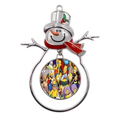 The Simpsons, Cartoon, Crazy, Dope Metal Snowman Ornament by nateshop