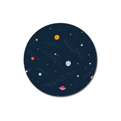 Universe Color Doodle , Art Magnet 3  (round) by nateshop