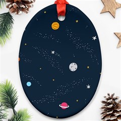 Universe Color Doodle , Art Oval Ornament (two Sides) by nateshop