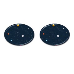 Universe Color Doodle , Art Cufflinks (oval) by nateshop