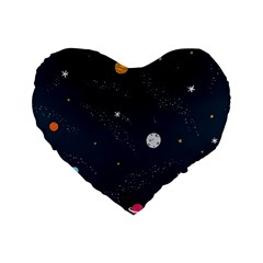 Universe Color Doodle , Art Standard 16  Premium Heart Shape Cushions by nateshop