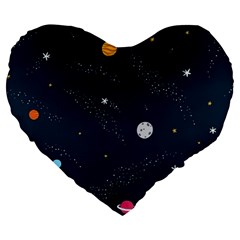 Universe Color Doodle , Art Large 19  Premium Heart Shape Cushions by nateshop