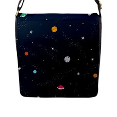 Universe Color Doodle , Art Flap Closure Messenger Bag (l) by nateshop