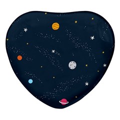 Universe Color Doodle , Art Heart Glass Fridge Magnet (4 Pack)