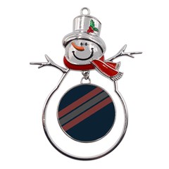 Abstract, Cool, Dark New, Pattern, Race Metal Snowman Ornament