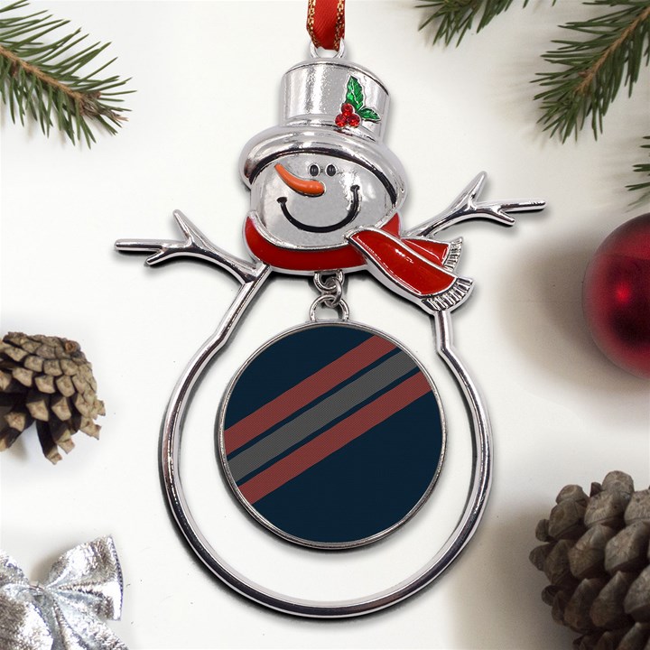 Abstract, Cool, Dark New, Pattern, Race Metal Snowman Ornament