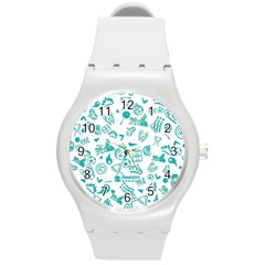 Background, Pattern, Sport Round Plastic Sport Watch (m) by nateshop