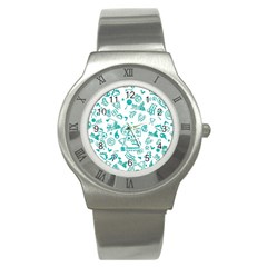 Background, Pattern, Sport Stainless Steel Watch by nateshop