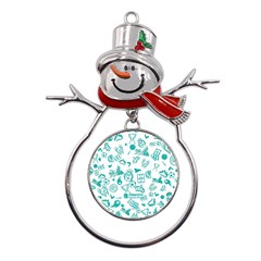 Background, Pattern, Sport Metal Snowman Ornament