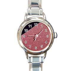 Abstract, Edge Style, Pink, Purple, Round Italian Charm Watch by nateshop