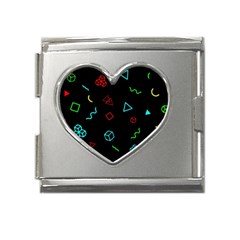 Black, Dark, Galaxy Mega Link Heart Italian Charm (18mm) by nateshop