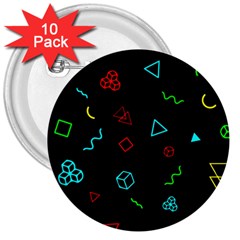 Black, Dark, Galaxy 3  Buttons (10 Pack)  by nateshop