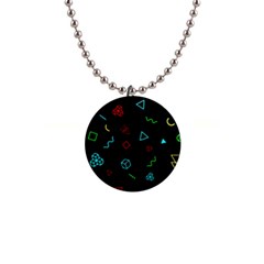 Black, Dark, Galaxy 1  Button Necklace by nateshop