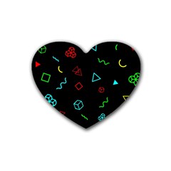 Black, Dark, Galaxy Rubber Coaster (heart)