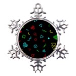 Black, Dark, Galaxy Metal Large Snowflake Ornament Front