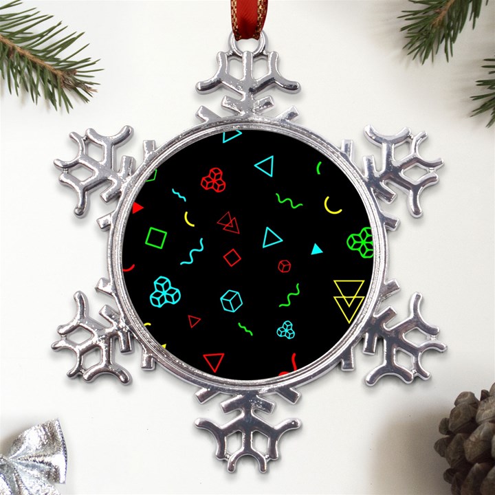 Black, Dark, Galaxy Metal Large Snowflake Ornament