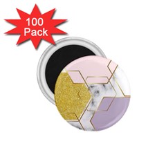 Geometric , Geometric, Gold, Marble, Pattern, Pink, Purple, 1 75  Magnets (100 Pack)  by nateshop