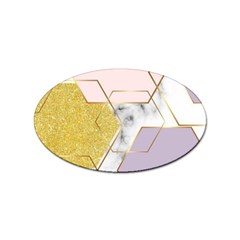 Geometric , Geometric, Gold, Marble, Pattern, Pink, Purple, Sticker (oval) by nateshop