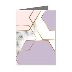 Geometric , Geometric, Gold, Marble, Pattern, Pink, Purple, Mini Greeting Card by nateshop