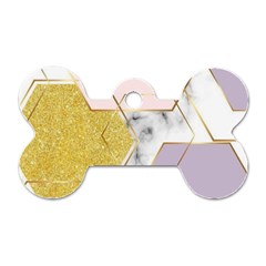 Geometric , Geometric, Gold, Marble, Pattern, Pink, Purple, Dog Tag Bone (one Side) by nateshop